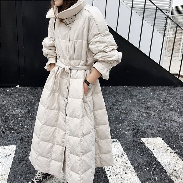 

ewq] 2019 осень новый полный рукав parka шинель высокого качества вниз куртки корейский толстый теплый зимний белый хлопок-ватник ql698, Black