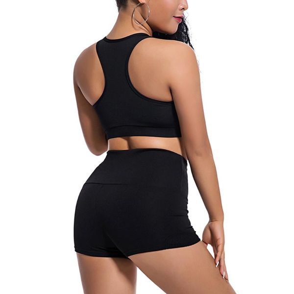 

women yoga vest shorts set gym elastic suit sport fitness sports tank +pants gym clothing jogging femme conjunto mujer