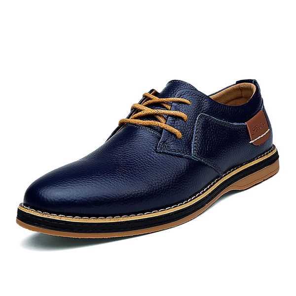 

genuine leather men fashion sneakers comfortable luxury man casual shoes party formal brown black big size zapatos de hombre