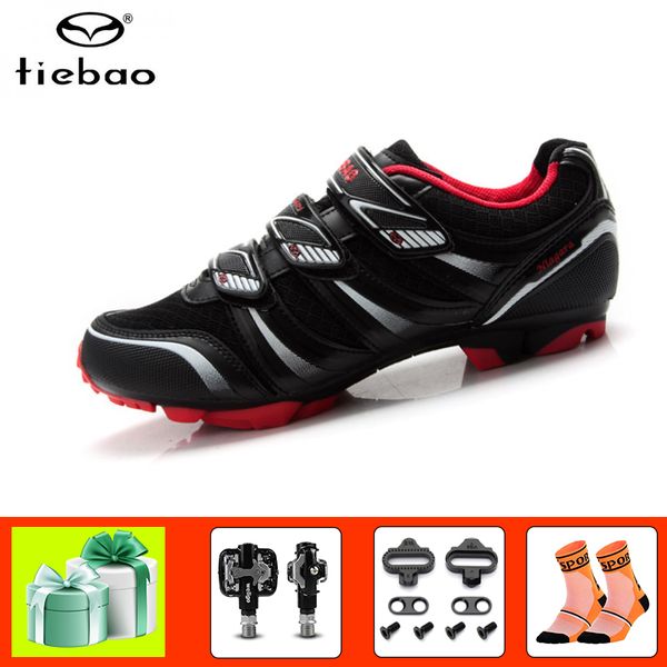 

tiebao mountain bike shoes sapatilha ciclismo mtb outdoor sneakers spd pedals 2019 men women self-locking breathable bike shoes, Black