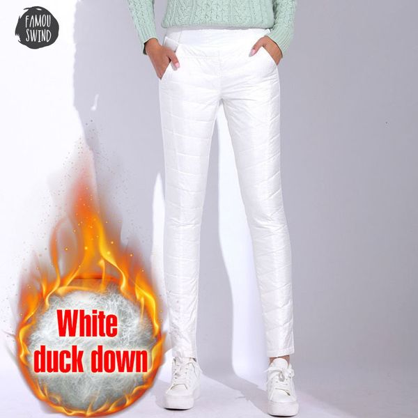 

pantaloon pants women high waist white pants for women 2019 warm plus size trousers elastic waist full length bottom garemay, Black;white