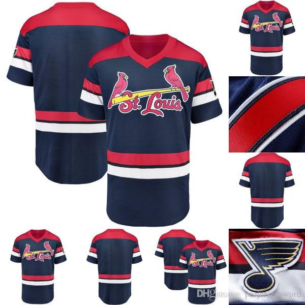 

St. Louis Paul Goldschmidt Cardinals Jersey Ozzie Smith Yadier Molina Dexter Fowler Harrison Bader Navy St. Louis Blues Crossover Jerseys
