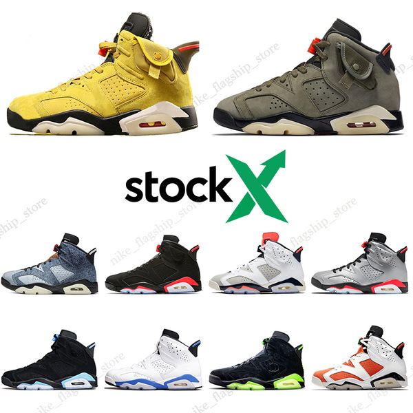 

2020 stock x jumpman 6 travis scotts 6s psg men basketball shoes black infrared tinker 3m reflective mens sports sneakers 7-13
