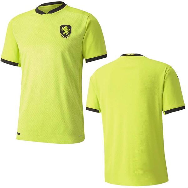 

New czech republic 2020 2021 czech occer jer ey 20 21 patrik chick pavel kaderabek cami eta national team away green football hirt, Black;yellow