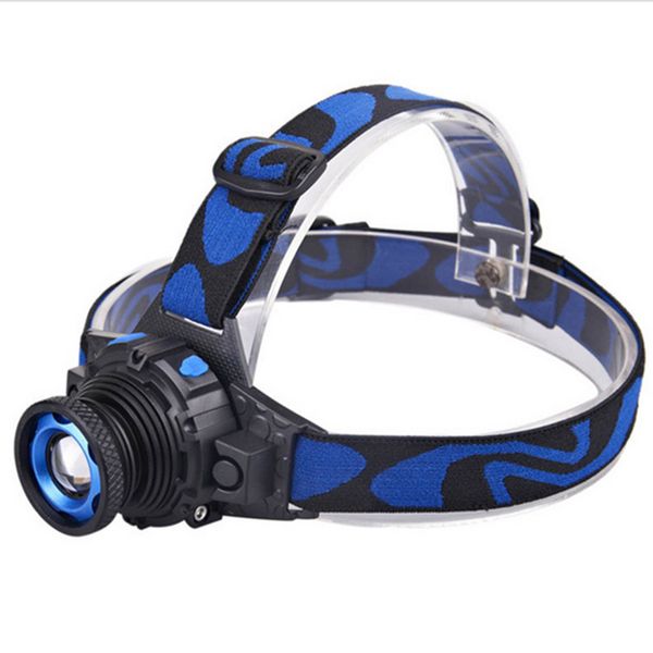 Q5 Stirnlampen 3-Modi 500 Lumen LED wiederaufladbare Fokus-Scheinwerfer-Stirnlampe Zoombare Lampe Scheinwerferlaterne für die Jagd US-EU-Ladegerät