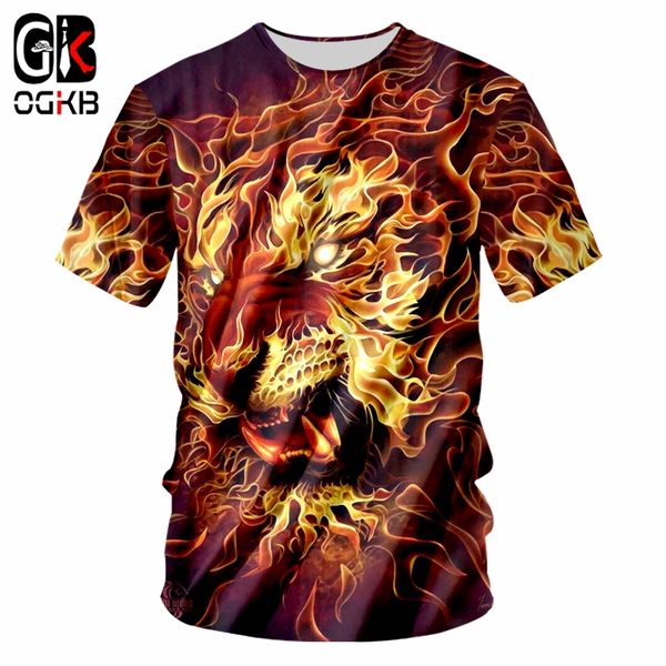 

ogkb tee shirt homme fashion o neck 3d t shirts printed lion king hip hop 6xl habiliment homme spring tee shirt whosale, White;black