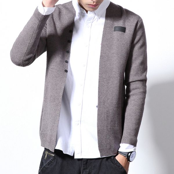 

plus size japan style men cardigan new solid color simple sweater male long sleeve casual knitted pull homme v neck sweaters 7xl, White;black
