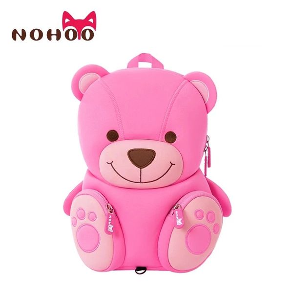 

3d cartoon pink bear school bags for girls boys cute dog design school backpack toddler book bag kindergarten kids bag mochila