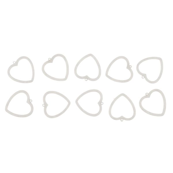 

10pcs acrylic hollow sweet heart-shaped charms pendants for diy earrings jewelry bracelet accessories, Silver
