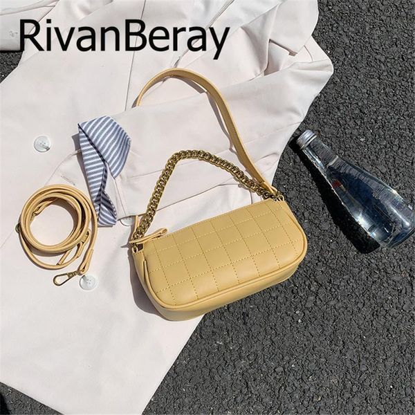 

small baguette bags for women chain handbags plaid pu leather shoulder bags fashion exquisite shopper bag travel crossbody bag