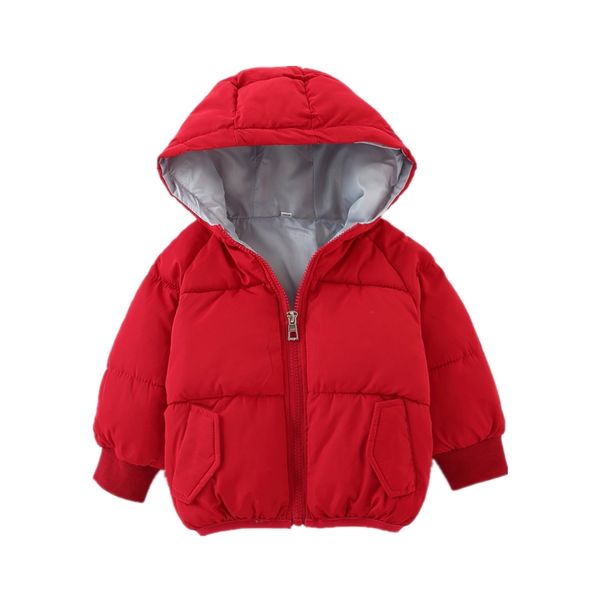 

winter baby snowsuit toddler girl long sleeve thicken pure color warm outerwear newborn kids hooded casual cotton baby coat, Blue;gray