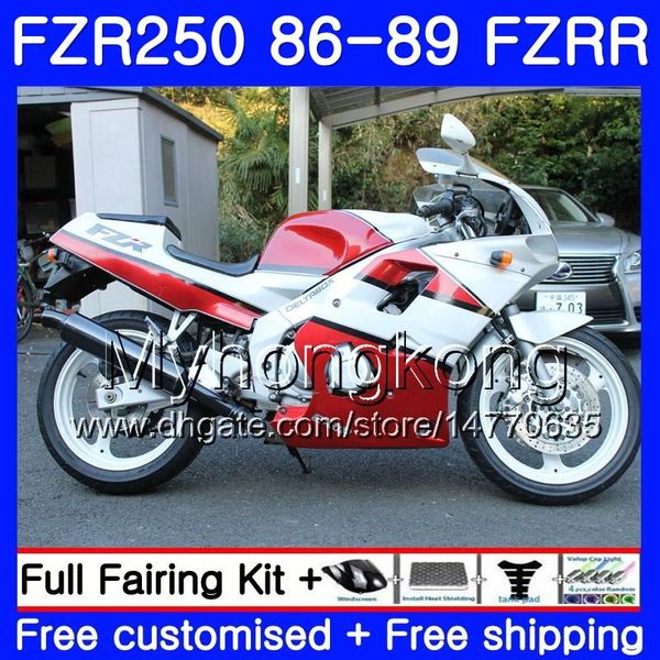 Corpo para YAMAHA FZRR FZR 250 FZR250 1986 1987 1988 1989 fábrica vermelho quente 249HM.37 FZR250RR FZR-250 FZR 250R FZR250R 86 87 88 89 Kit de carenagem