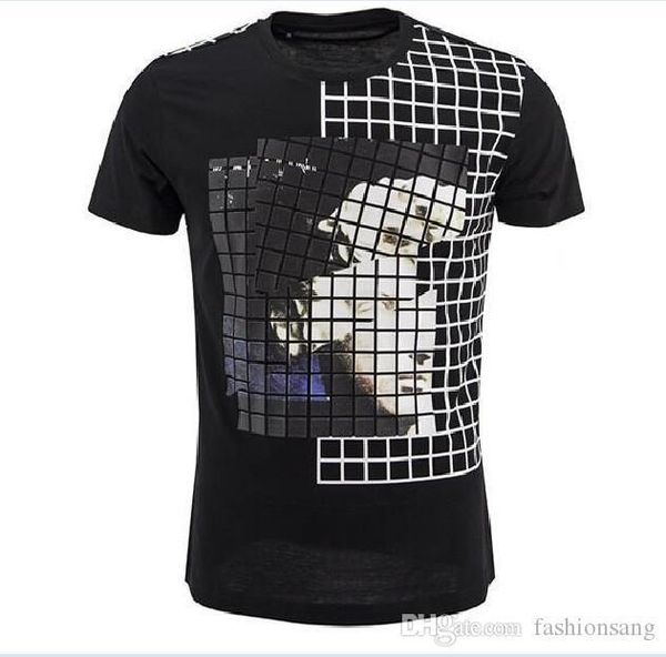 

хорошее качество mens марка одежды мужской пригонки печати плед черные футболки с коротким рукавом для мужчин плюс размер футболки человек к, White;black