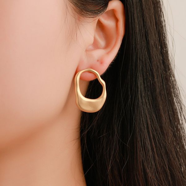 

gold silver color metal irregular trendy drop earrings for women geometric statement earrings fashion jewelry wedding gift, Golden;silver