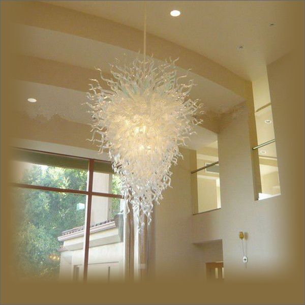 High Ceiling Murano Glass Chandelier Art Decorative Chandelier Hand Blown Glass Hanging Ceiling Lighting For Restaurant Decoration Glass Pendant