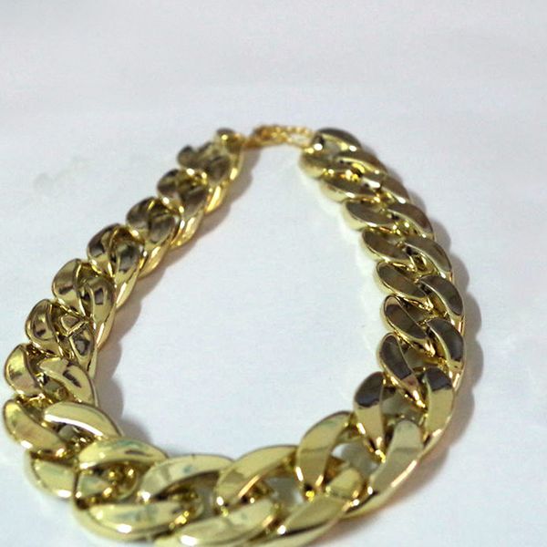 

adjustable punk gold plated puppy dog pet chain collar safety training collar uk