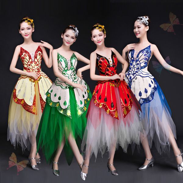 

modern dance costume dance short tutu opening fashion show costume, Black;red