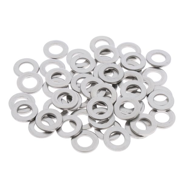 

m6 stainless steel flat washers insulation gaskets metal pads set of 50 pieces