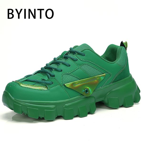

wedge platform gym men sport tennis shoes thick bottom height increasing men chunky sneaker green zapatillas hombre