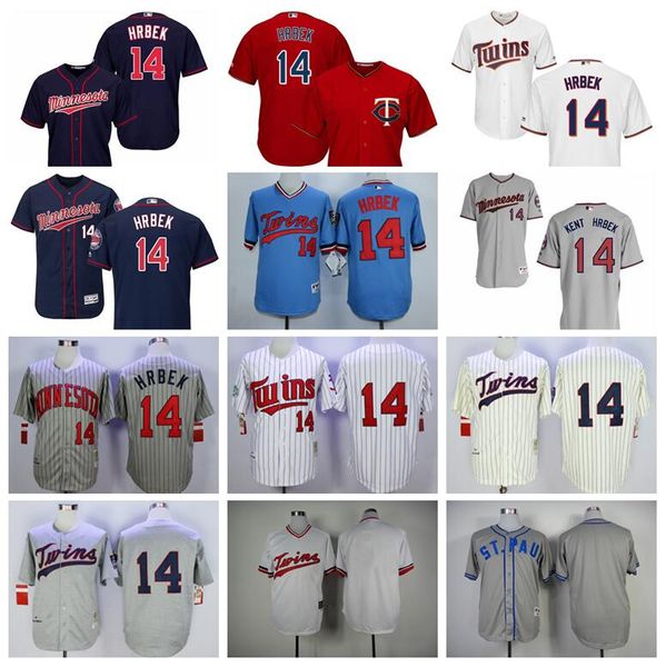 

retire 1969 1987 1991 vintage 14 kent hrbek baseball jersey men pullover pinstripe flexbase cool base stitched team navy blue white red, Blue;black