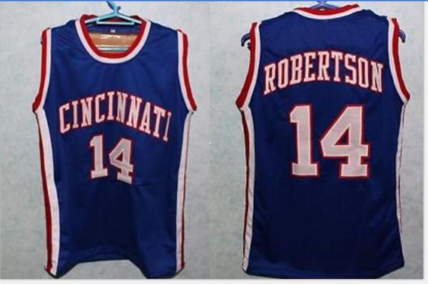 mulheres costume Homens Jovens nº 14 Oscar Robertson CINCINNATI ROYALS AZUL Basketball Jersey tamanho S-5XL ou personalizado qualquer nome ou número de camisa