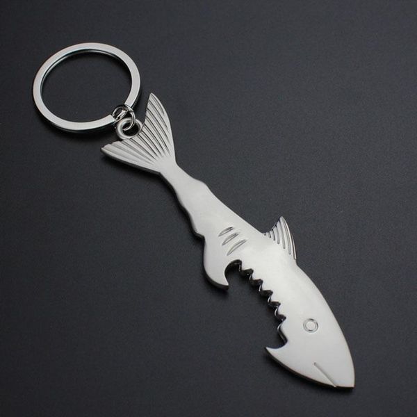 

shark бутылки ключ брелок металлическое кольцо пиво открывалки брелоки творческий подарков бар кухня barware wx9-1800