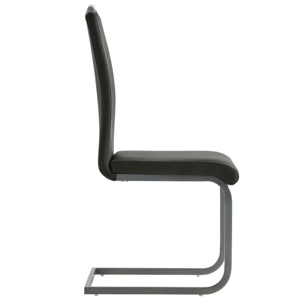 

dining chair 2 pcs artificial leather 43x55x100cm gray patio benches