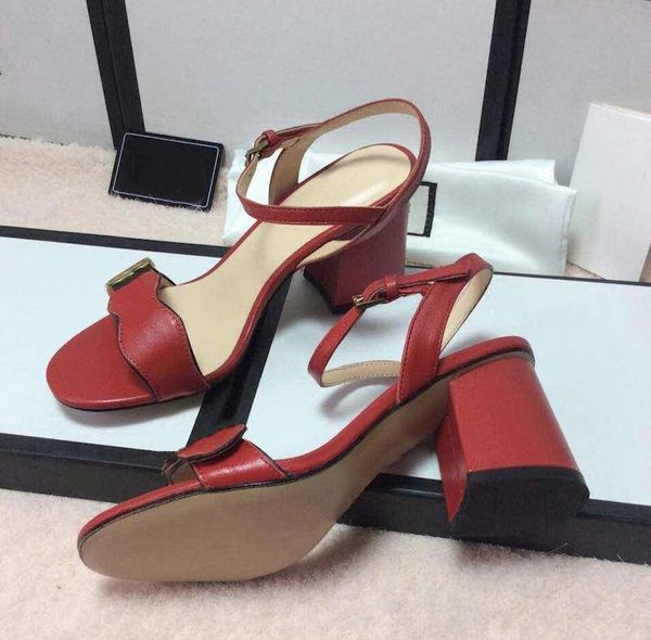 

designer sandal luxury high heels leather dress wedding shoes shoes double letters heel sandals ladies shoes mid-heel sandal, Black