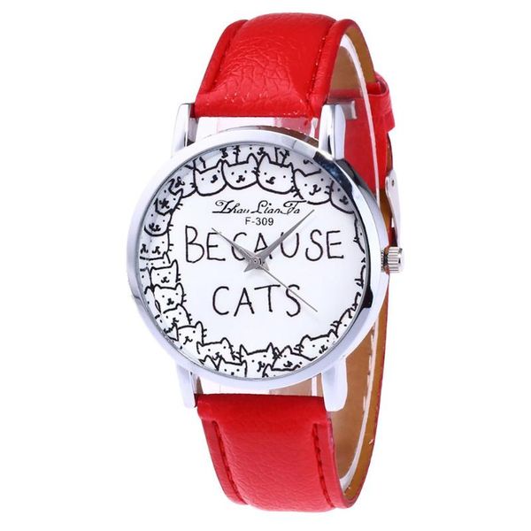 

classic white dial leather strap women quartz watch women christmas gift boys girls 2018 sports bracelet for dropshipping, Slivery;brown