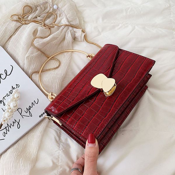 

камень pattern кожа pu малый crossbody сумки для женщин 2020 mini плечо сумка с металлической ручкой lady travel totes