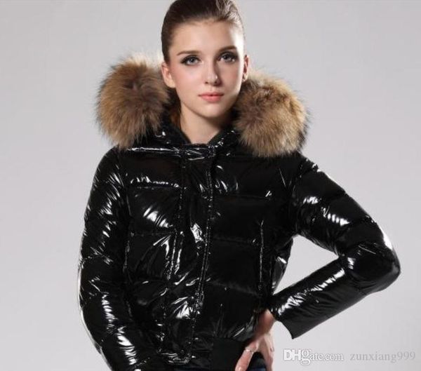 

monclers rs winter jacket women classic brand thick hooded short luxury down coat female slim version of heavy fur collar clothes, Black