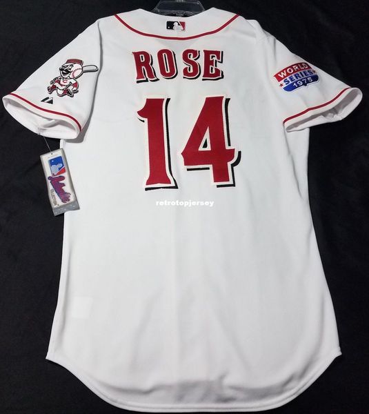 

majestic cincinnati pete rose 14# cool base jersey mens stitched wholesale big and tall size xs-6xl baseball jerseys, Black;blue