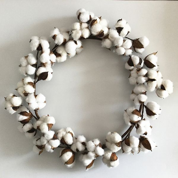 

christmas decorations cotton dried flower christmas wreath home door xmas ornaments cotton christmas garland 2019 new