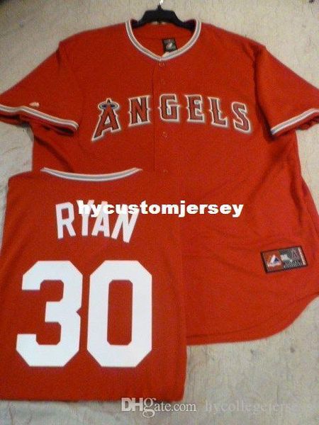 

custom majestic anaheim #30 nolan ryan sewn baseball jersey red mens stitched jerseys big and tall size xs-6xl for sale, Black;blue