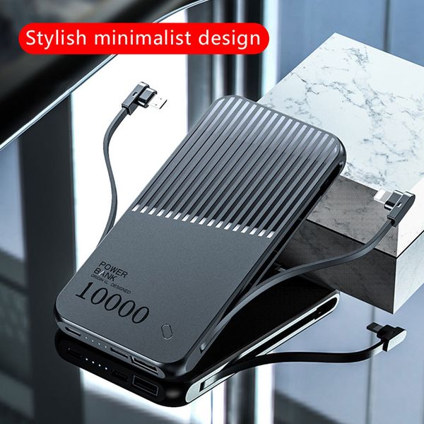 

ultra thin power bank for xiaomi mi iphone 10000mah powerbank external battery poverbank charging pover bank with usb cable