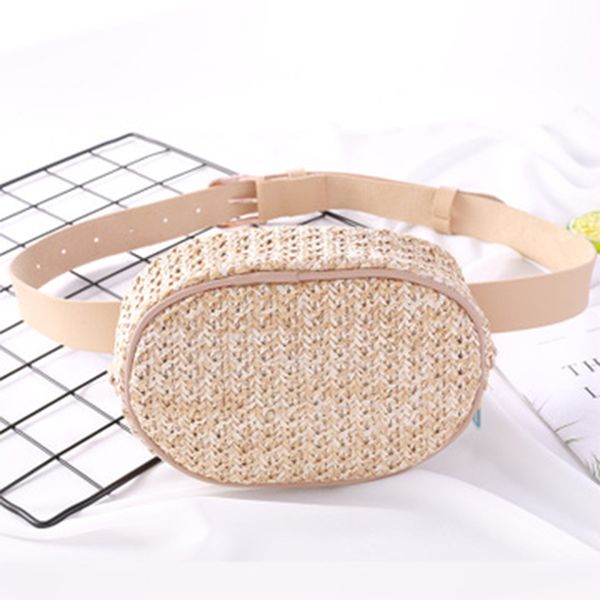 

straw women's waist bag summer fashion female fanny pack bum chest bags shoulder crossbody bag beach belt pouch