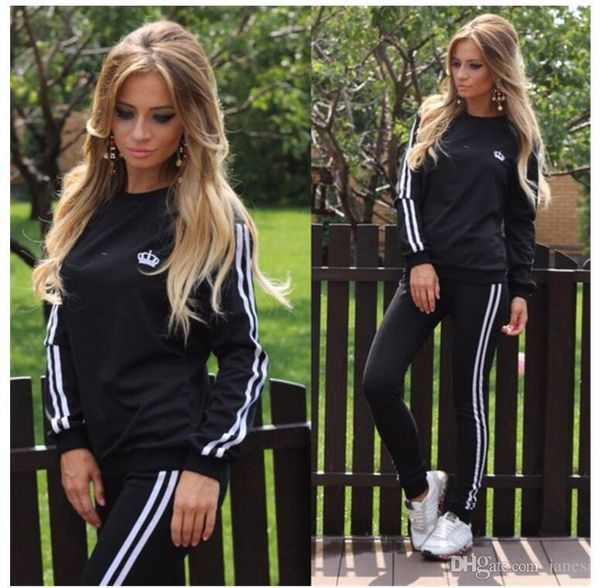 

новый desinger костюмы кусок набор женщин письмо розовый печати спортивный костюм толстовки толстовка + pant беговые костюмы спортивная 2рс, Gray