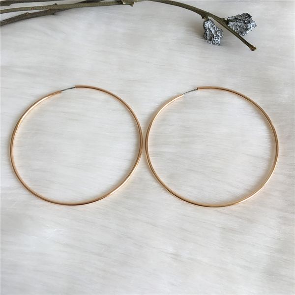 

fashion jewelry gold silver color clip on earrings smooth hoop earrings for women girl, Golden