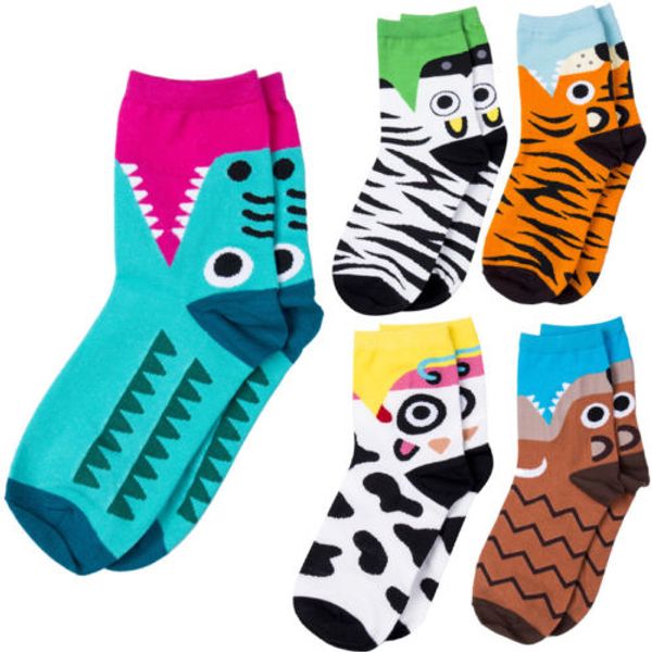 

2018 women lady cartoon animal short cotton stockings mid-calf anckle hosiery