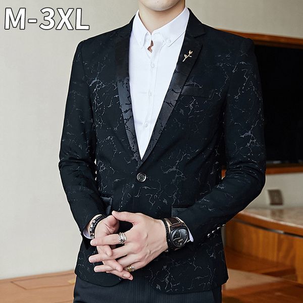 

ужин блейзер homme slim fit костюм пальто куртка роскошные партии пром блейзер шинни пряжа вино красный синий черный контрастный воротник, White;black