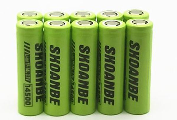 

14500 4.2v battery 100% 10 pcs/lot 14500 hg2 25r batterie 3.7v li-ion batterie rechargeable pour vert pingtou flat head