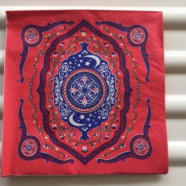 

decoupage wedding vintage napkin paper tissue mysterious pattern blue red yellow birthday party beautiful serviettes decor 20