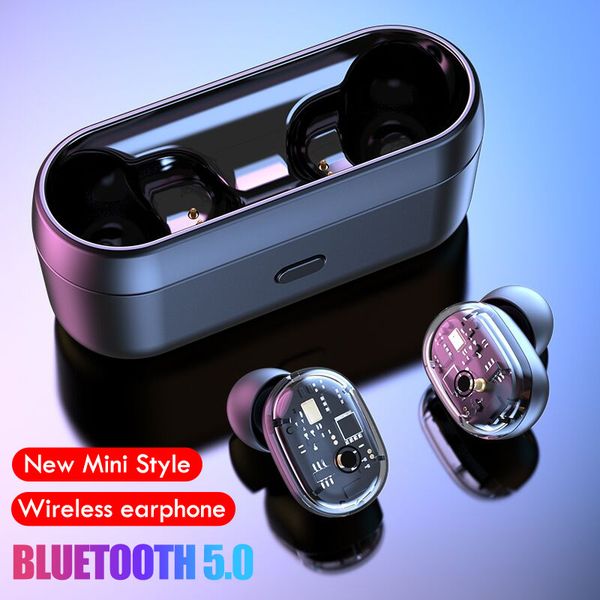 

v5.0 wireless earphone bluetooth headphones touch control ipx7 waterproof with 3000 mah charging box headset with microphone