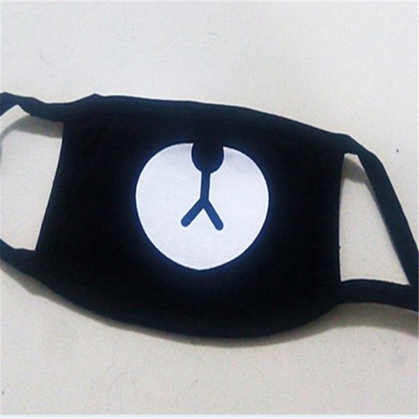 

2018 1pcs lucky bear black mouth mask cute kpop style diy party decorations birthday gift for children baby shower supplies -s