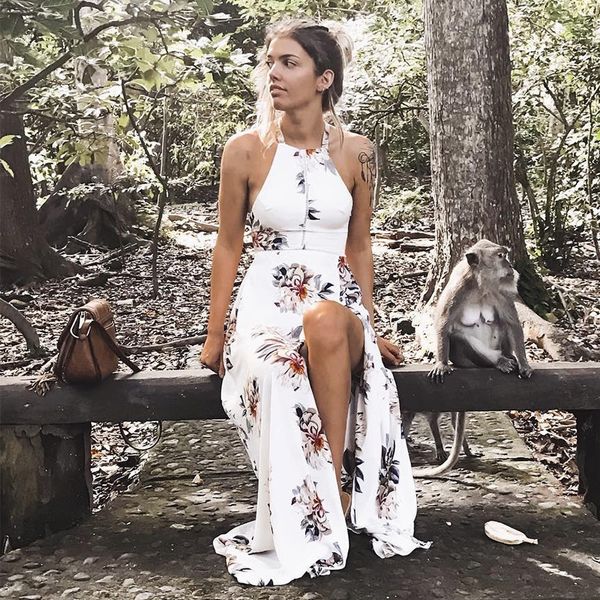 

dress womens holiday sleeveless women long maxi dresses summer print beach dress swimsuit for women bathing suits, Black;gray