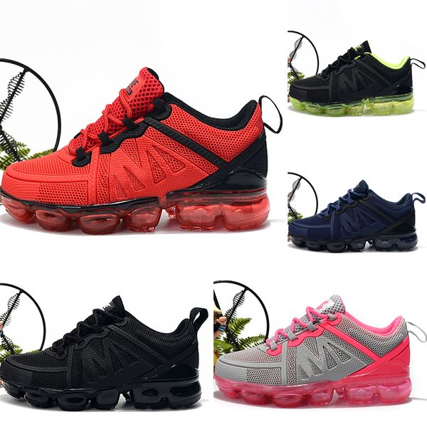 

2019 air 1 cushion rainbow shock kids running shoes fashion black casual maxes sports shoes size 28-35