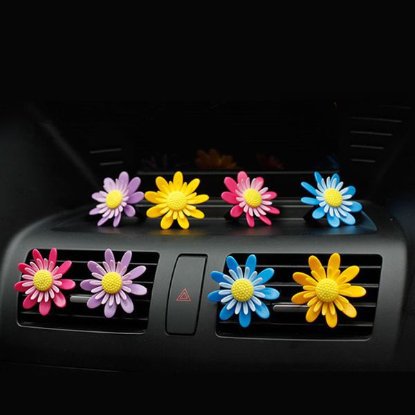 

car perfume air freshener outlet clip rotate sun flower car air vent perfume conditioner freshener car-styling