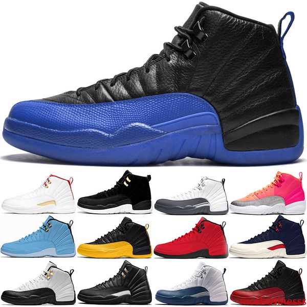 

men basketball shoes 12 chaussures 12s dark grey game royal reverse taxi punch gym red mens trainers outdoor sport sneakers size 8-13