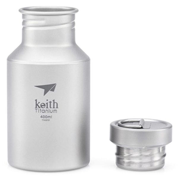 

keith ti3030 pure titanium lightweight portable 400ml sport bottle antibacterial healthy camping traveling daily use tableware