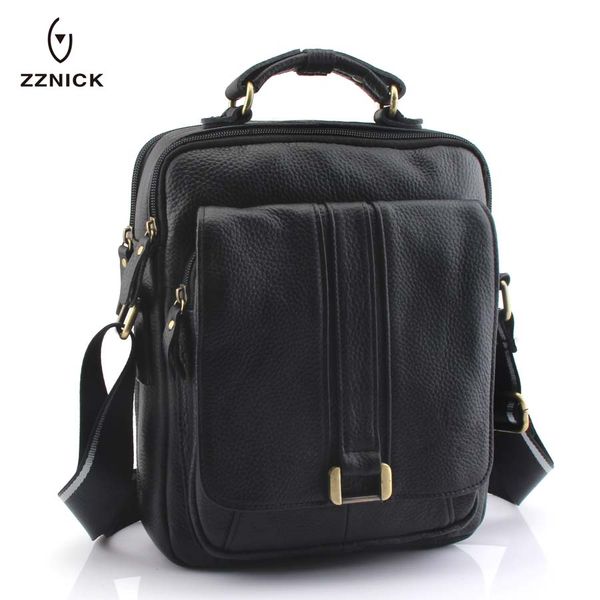 

zznick 2018 business men genuine leather bag natural cowskin men messenger bags vintage men's cowhide shoulder crossbody bag831*
